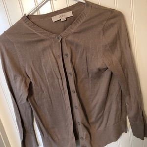 Loft 3/4 sleeve button-down cardigan